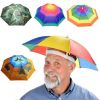 Portable Rain Hat Outdoor Folding Umbrella Fishing Sun Shade Anti-UV Camping Fishing Headwear Cap Beach Head Hat Accessory - Sapphire Blue