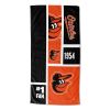 [Personalization Only] OFFICIAL MLB Colorblock Personalized Beach Towel - Orioles - Personalization Only