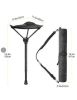Outdoor Portable Retractable Stool Fishing Summer Hiking Chair Travel Fordable Stool - black