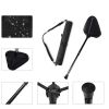 Outdoor Portable Retractable Stool Fishing Summer Hiking Chair Travel Fordable Stool - black