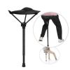 Outdoor Portable Retractable Stool Fishing Summer Hiking Chair Travel Fordable Stool - black