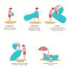 Camping Inflatable Sofa; Lazy Bag 3 Season Ultralight Down Sleeping Bag; Air Bed; Inflatable Sofa Lounger - Blue
